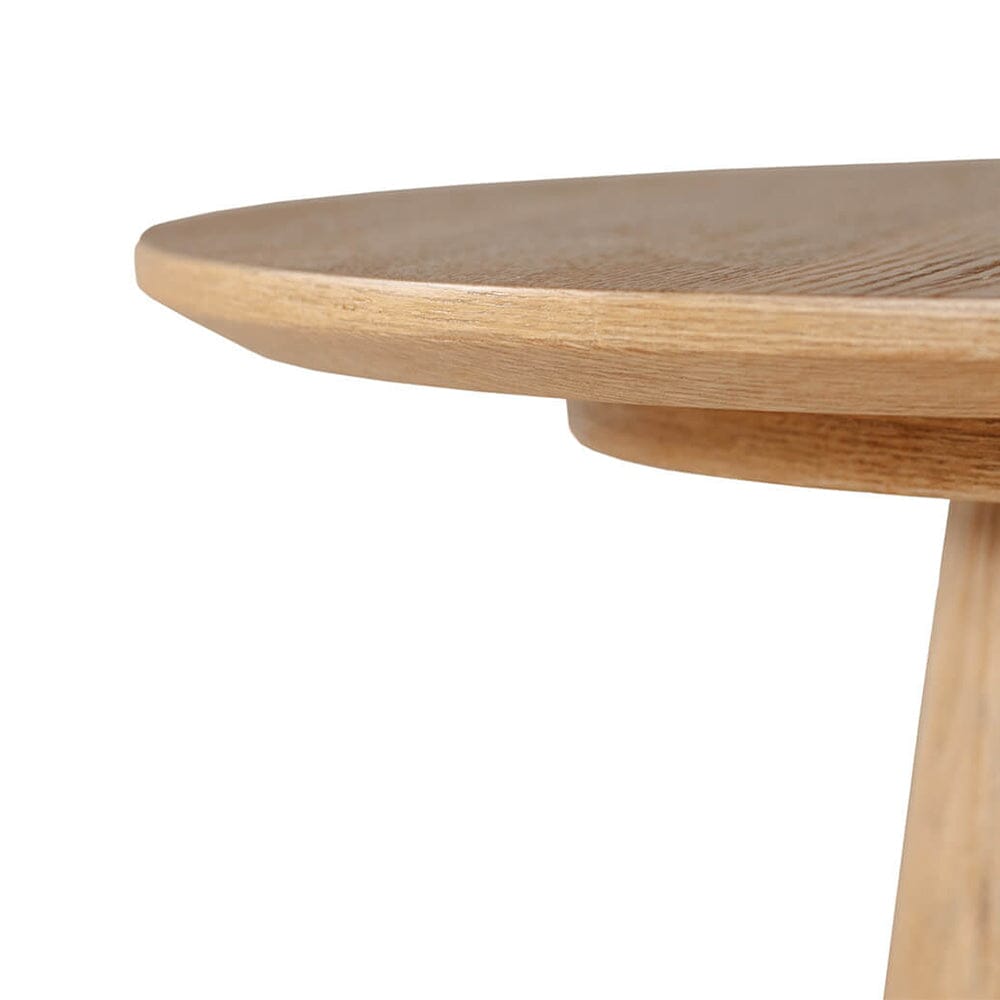 Tessa Oak Veneer Round Side Table Furniture 