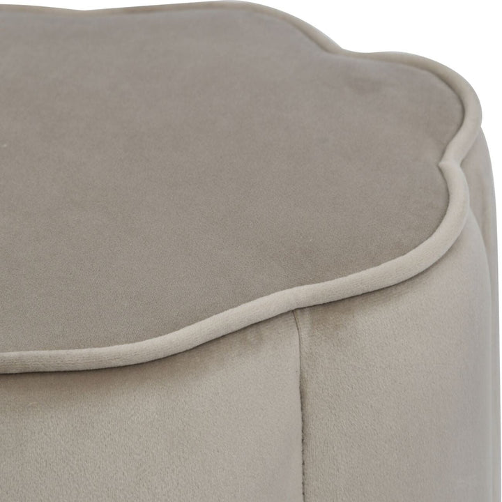 Tessara Taupe Velvet Scallop Detail Stool Furniture 