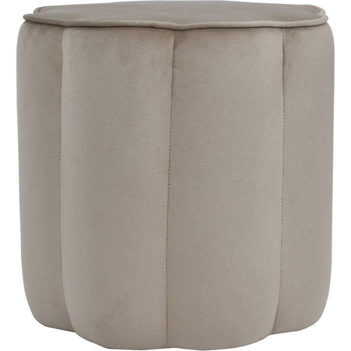 Tessara Taupe Velvet Scallop Detail Stool Furniture 
