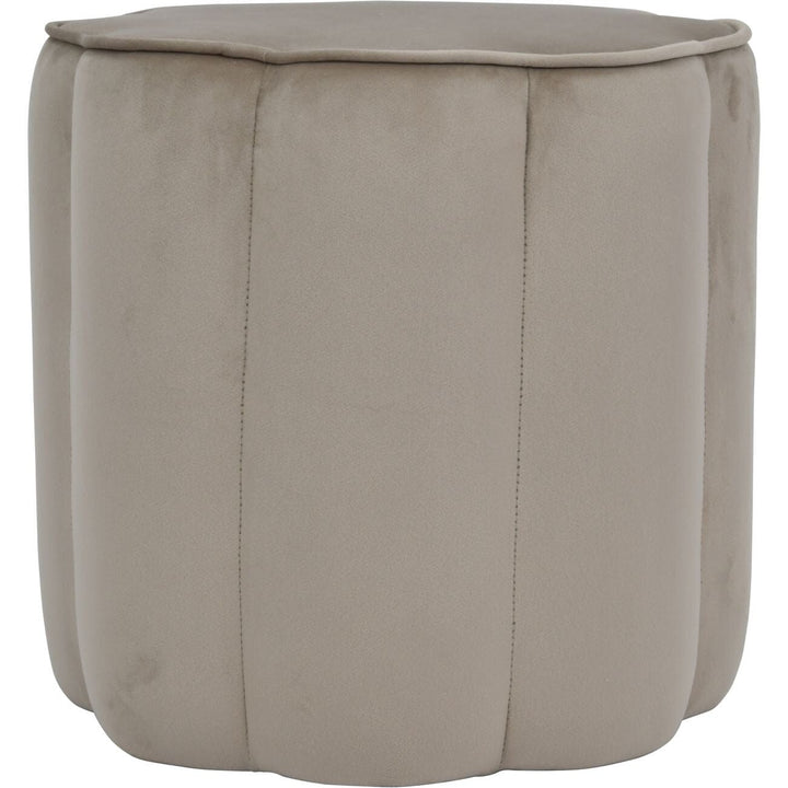 Tessara Taupe Velvet Scallop Detail Stool Furniture 