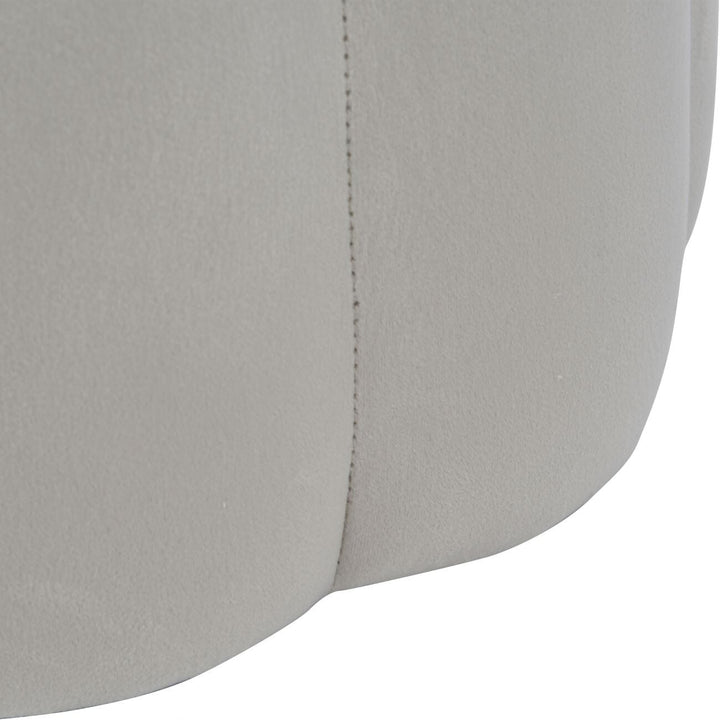 Tessara Taupe Velvet Scallop Detail Stool Furniture 