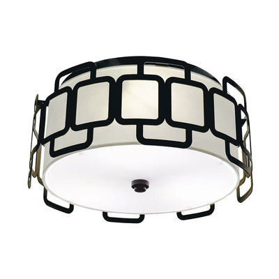 Tessera Black Geometric 3 Light Flush Ceiling Light Lighting 