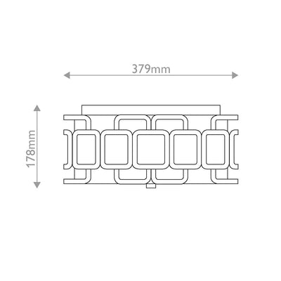 Tessera Black Geometric 3 Light Flush Ceiling Light Lighting 