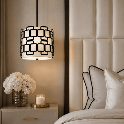 Tessera Black Geometric 3 Light Pendant Ceiling Light Lighting 