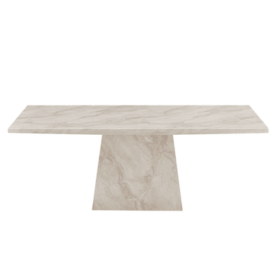 Thalassa Large Taupe Marble Rectangular Dining Table Furniture 