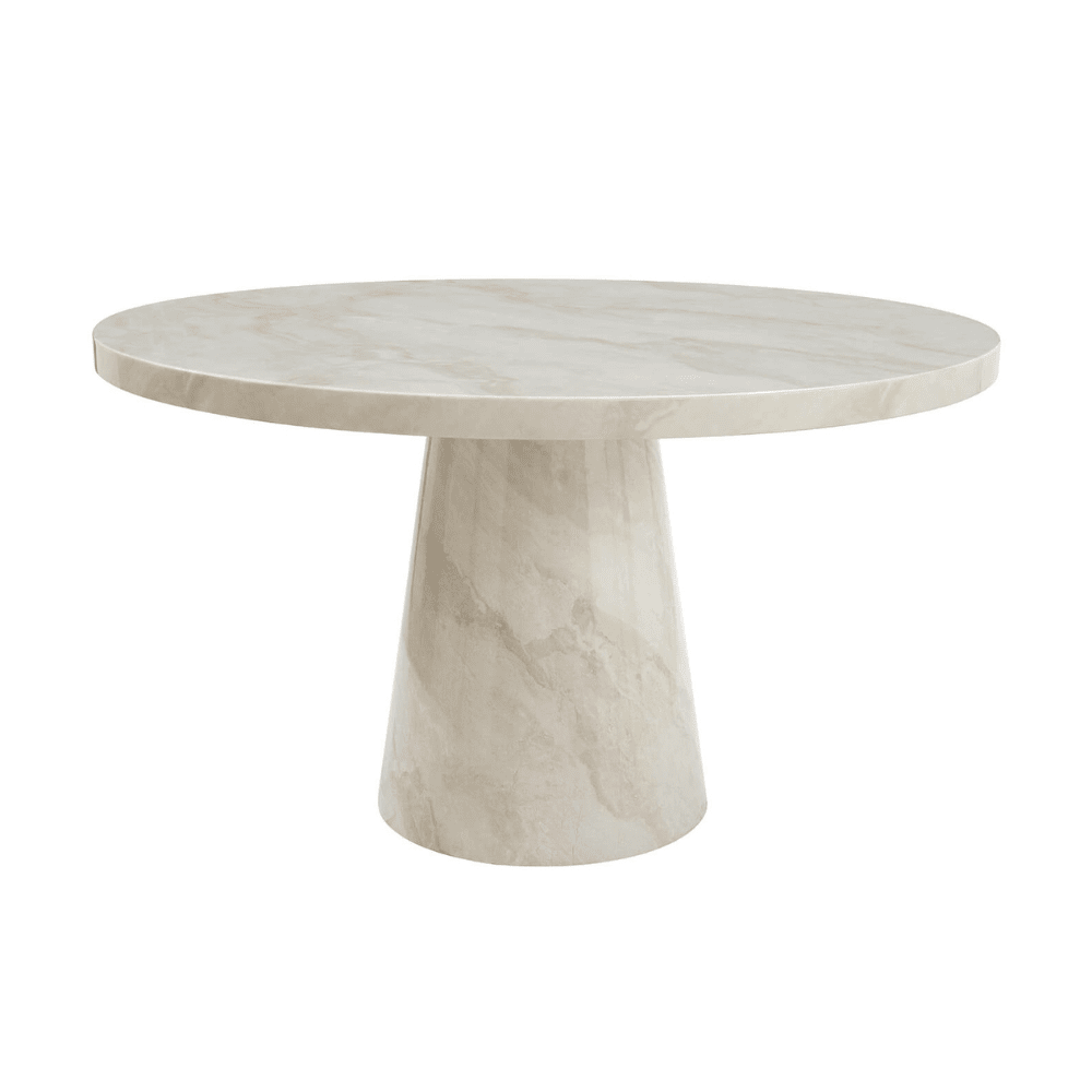 Thalassa Taupe Marble Round Dining Table Furniture 