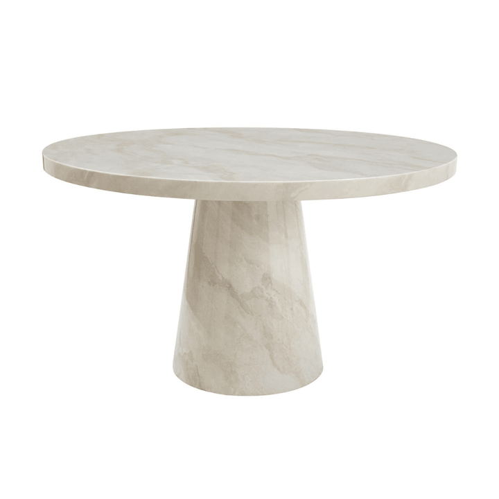 Thalassa Taupe Marble Round Dining Table Furniture 
