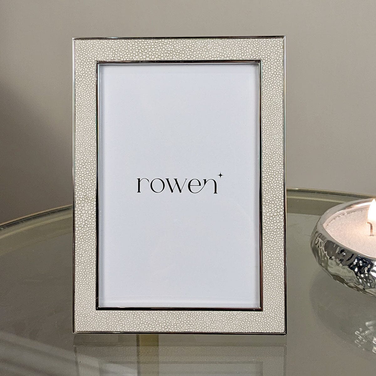 Thalia Faux Cream Shagreen Photo Frame - 4x6
