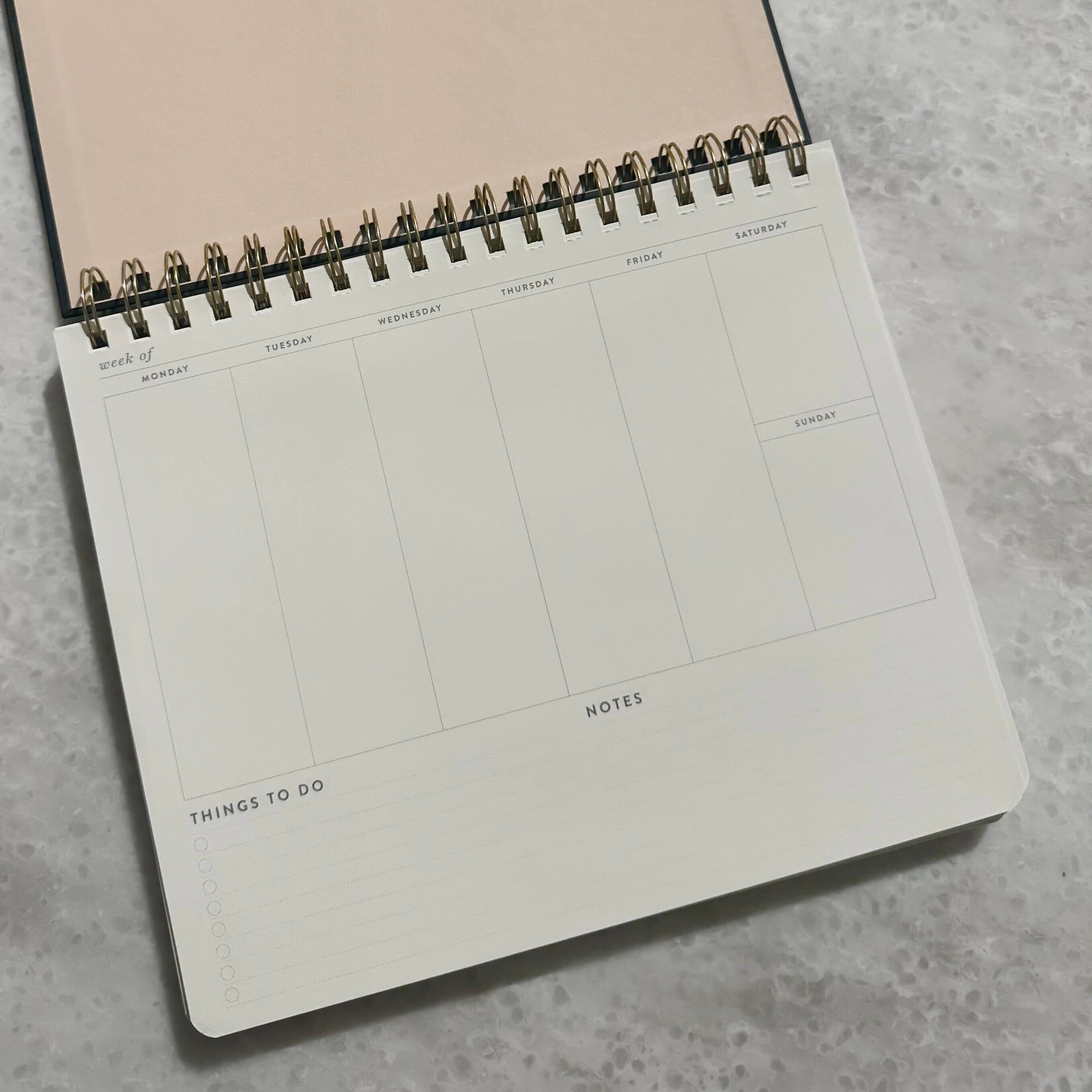 The Weekly Plan Black & Gold Desk Planner Accessories 