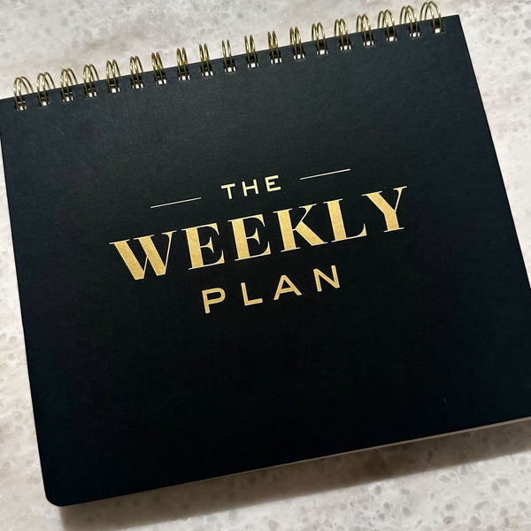The Weekly Plan Black & Gold Desk Planner Accessories 