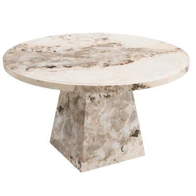 Thea Mocha Marble Round Dining Table Furniture 