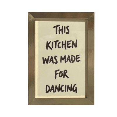 'This Kitchen was Made for Dancing' Mini Gold Framed Art Accessories 