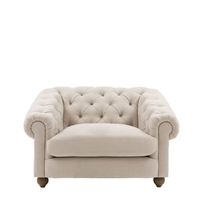 Tilda Oatmeal Chesterfield Armchair Sofa 