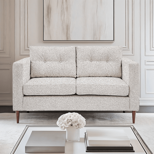 Tilly Grey Textured 2 Seater Buttoned Back Sofa Sofa 