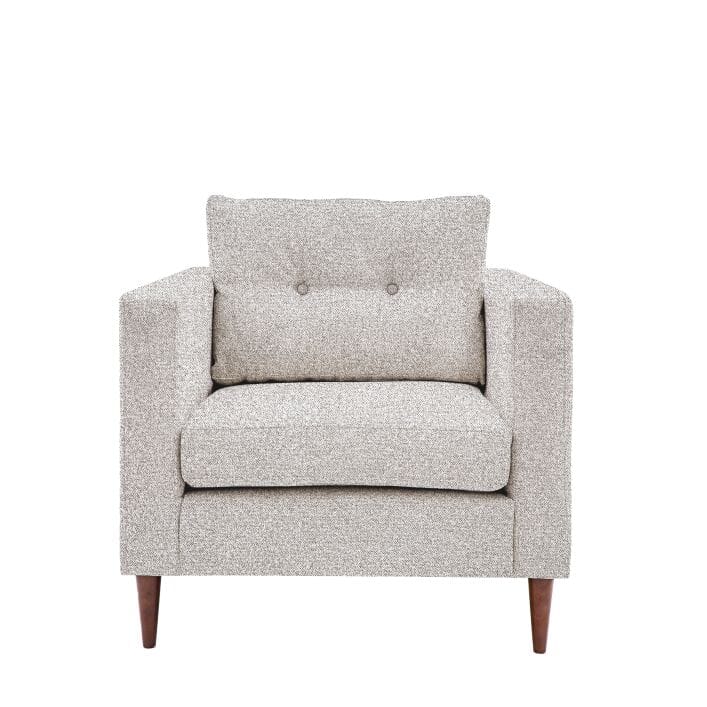 Tilly Grey Textured Buttoned Back Armchair Furniture 