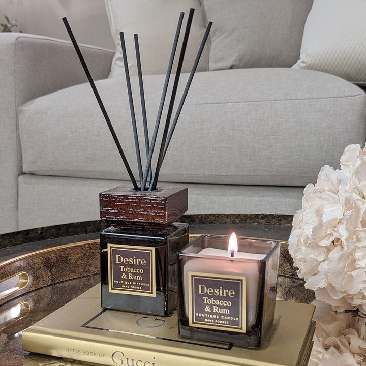 Tobacco & Rum Candle & Diffuser Gift Set Fragrance 