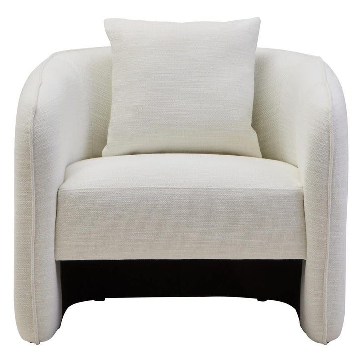 Tofna Cream Linen Effect Curved Accent Chair Furniture 