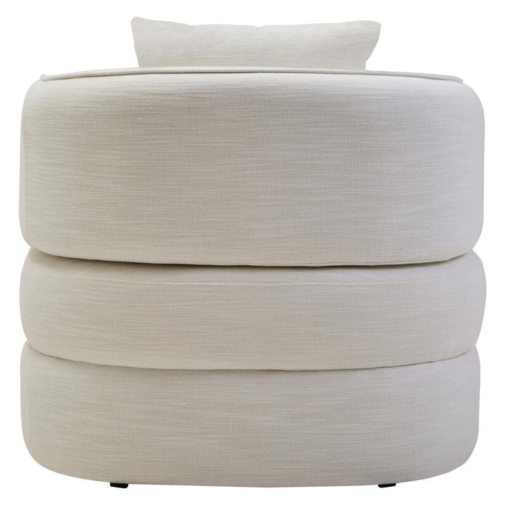 Tofna Cream Linen Effect Curved Accent Chair Furniture 