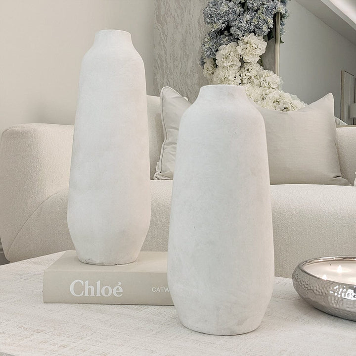 Tova Large White Distressed Vase Accessories 