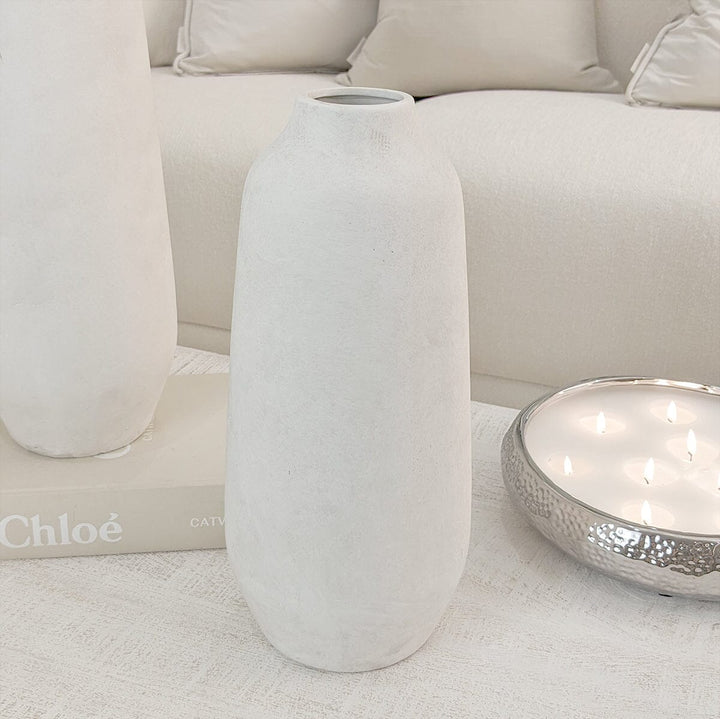 Tova Medium White Distressed Vase Accessories 