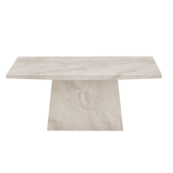 Travara Taupe & Cream Marble Coffee Table Furniture 