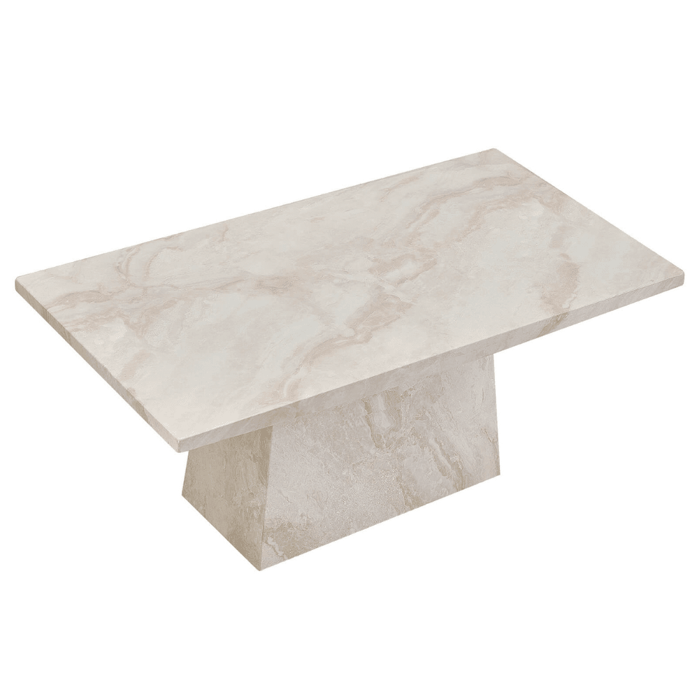 Travara Taupe & Cream Marble Coffee Table Furniture 