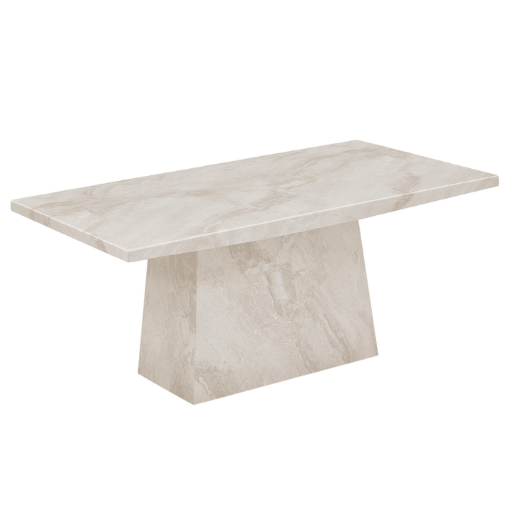 Travara Taupe & Cream Marble Coffee Table Furniture 