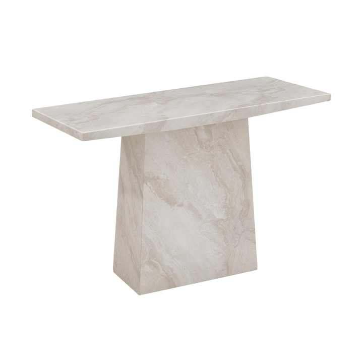 Travara Taupe & Cream Marble Console Table Furniture 
