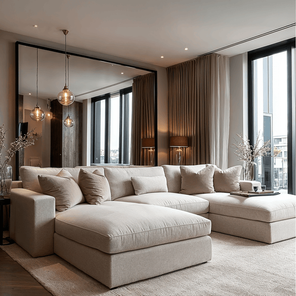 Tribeca Ash Greige Large U Shape Sofa MTO Sofa 