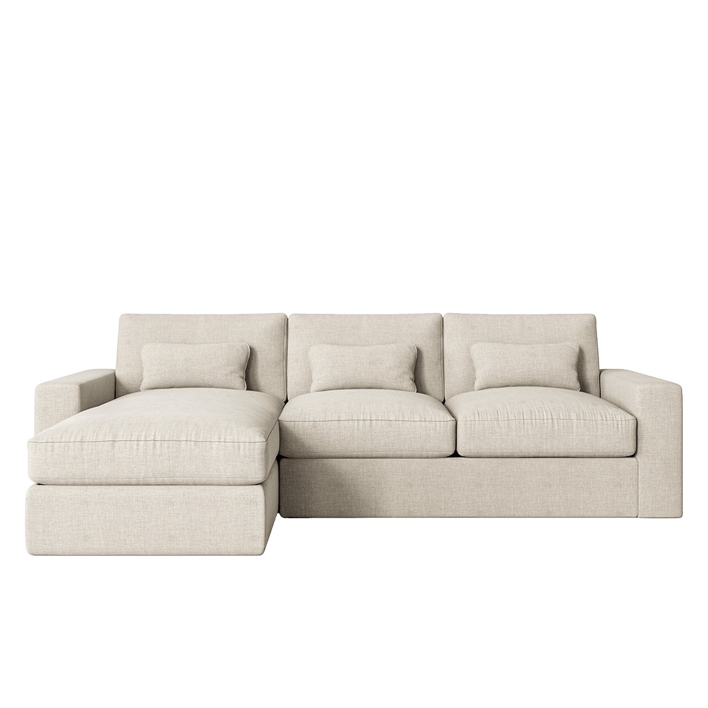 Tribeca Ash Greige Medium Left Hand Facing Chaise End Sofa MTO Sofa 
