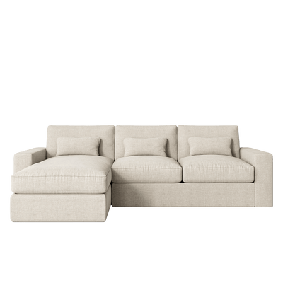 Tribeca Ash Greige Medium Left Hand Facing Chaise End Sofa MTO Sofa 
