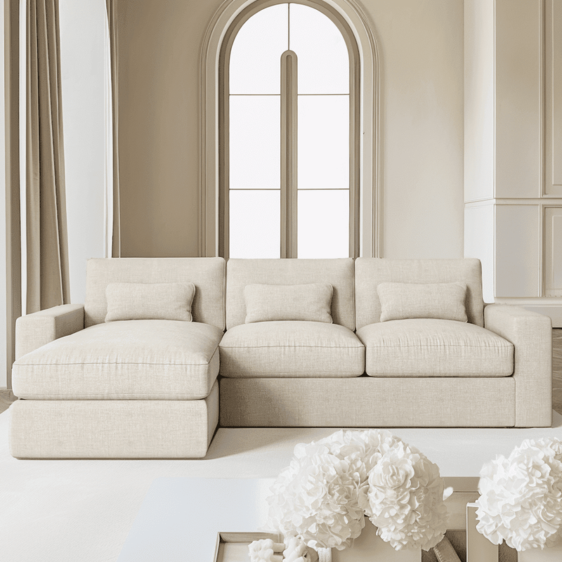 Tribeca Ash Greige Medium Left Hand Facing Chaise End Sofa – Rowen Homes