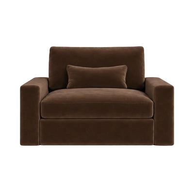 Tribeca Chocolate Brown Velvet Love Seat Sofa 