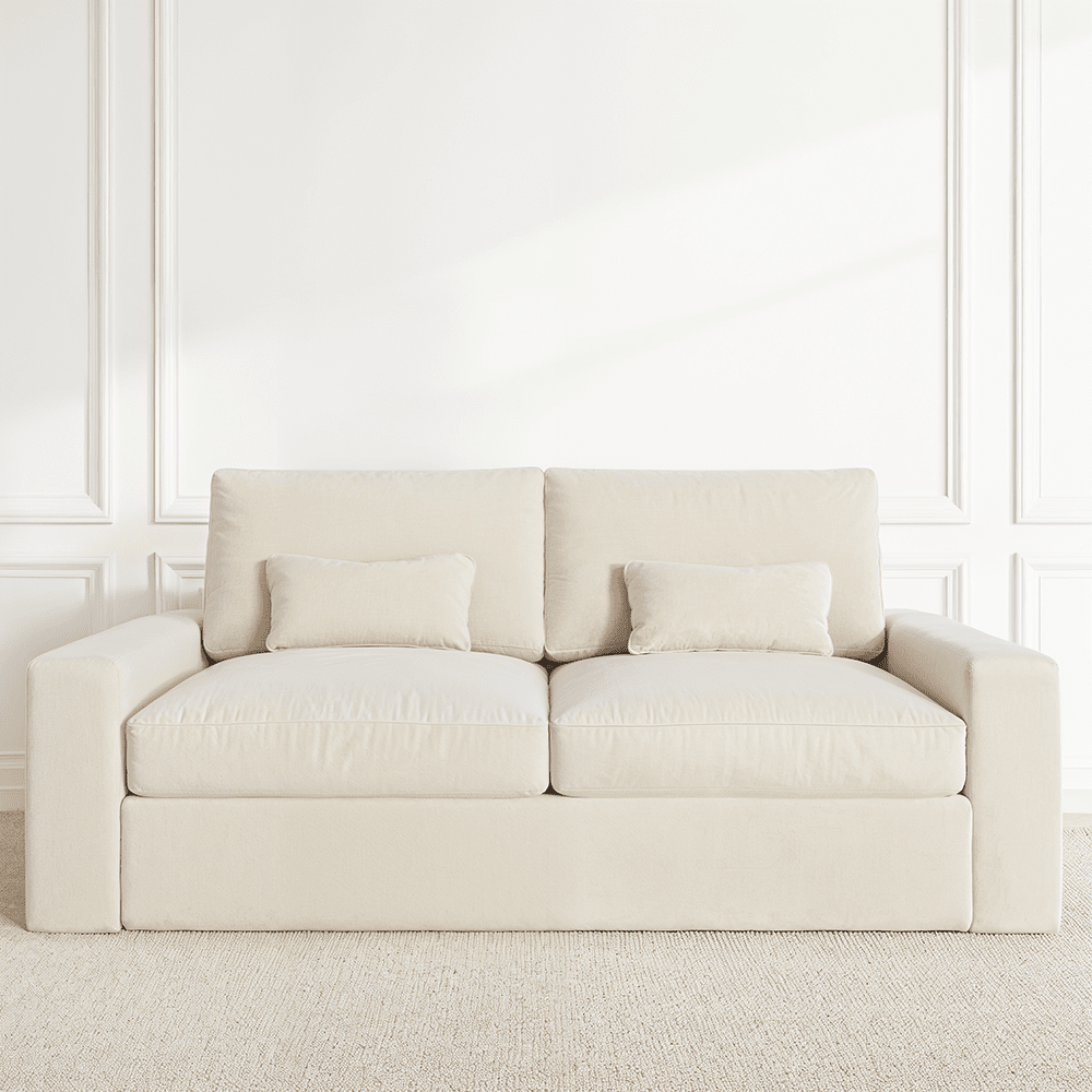 Tribeca Cream Velvet 3 Seater Sofa MTO Sofa 