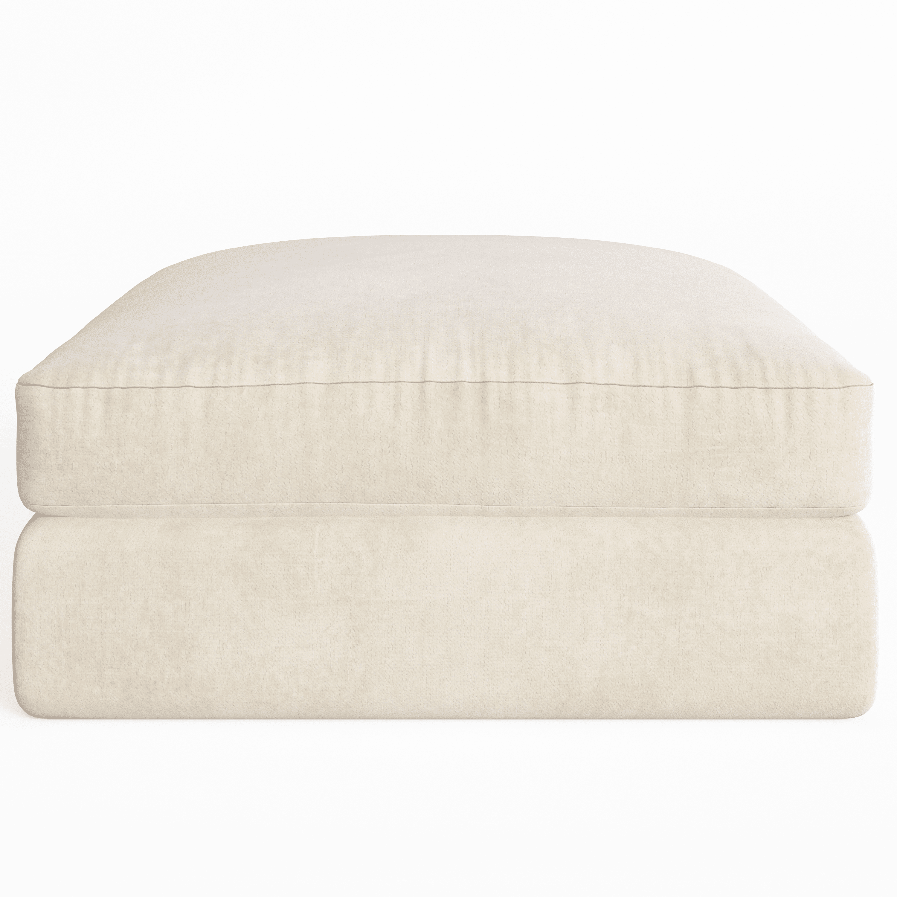 Tribeca Cream Velvet Large Footstool MTO Sofa 