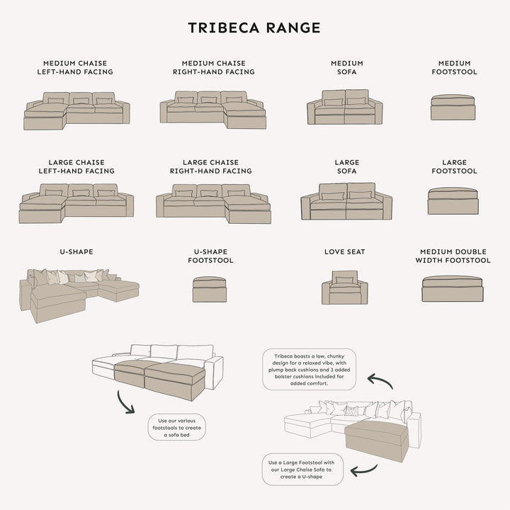 Tribeca Cream Velvet Large Left Hand Facing Chaise End Sofa MTO Sofa 