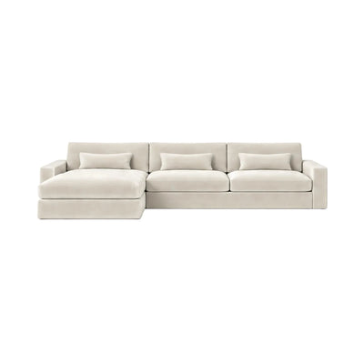 Tribeca Cream Velvet Large Left Hand Facing Chaise End Sofa Sofa 