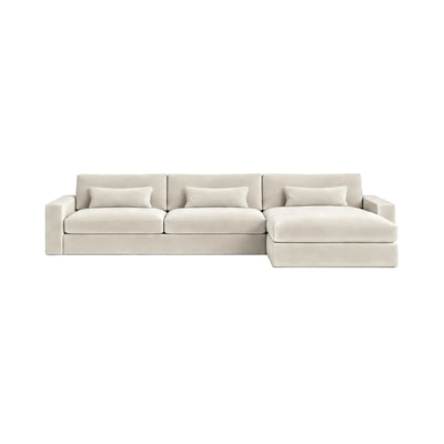 Tribeca Cream Velvet Large Right Hand Facing Chaise End Sofa Sofa 