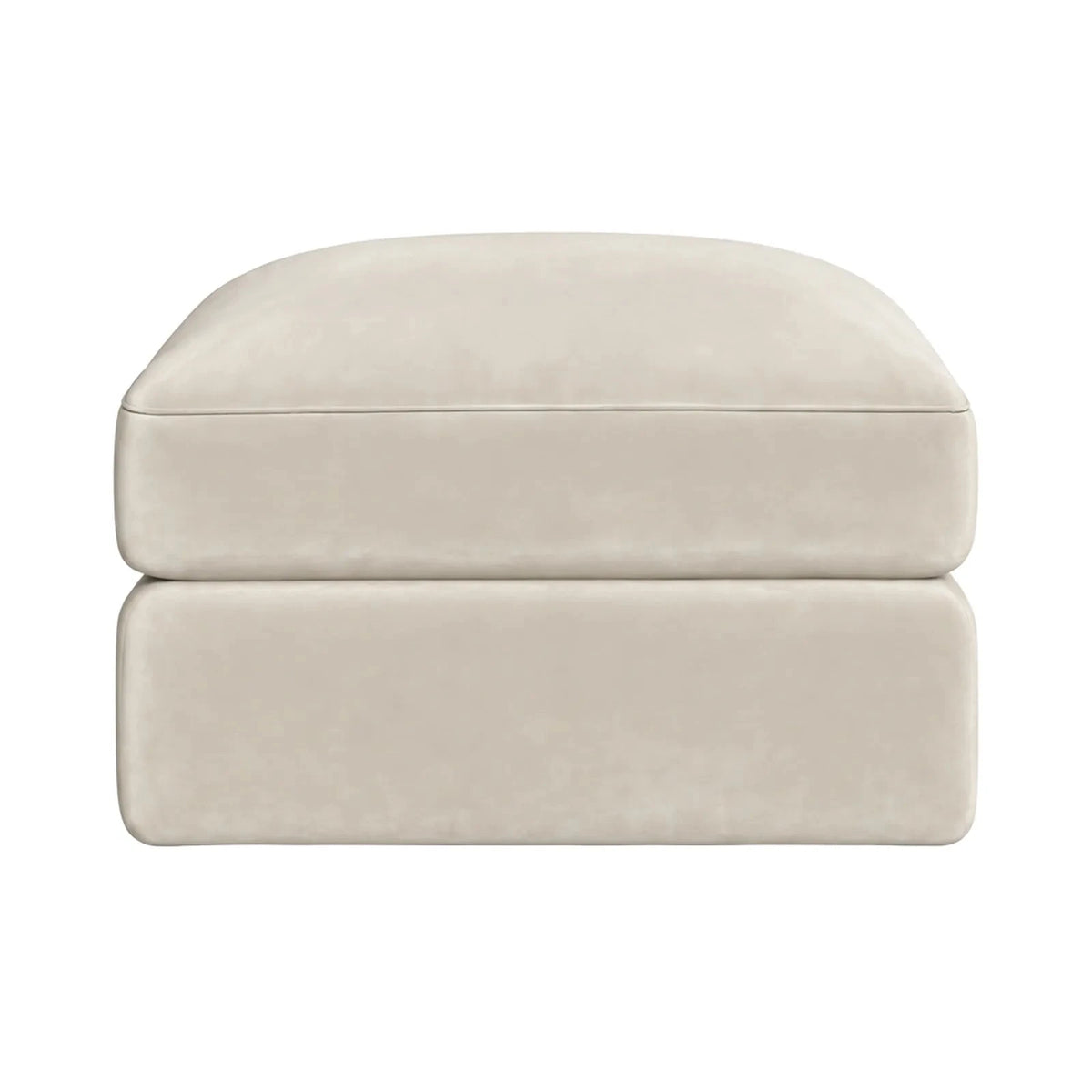 Tribeca Cream Velvet Large U Shape Footstool Sofa 