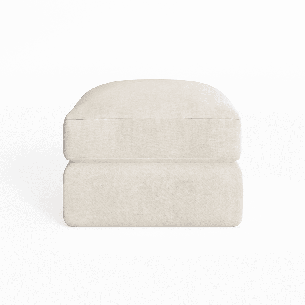 Tribeca Cream Velvet Large U Shape Footstool Sofa 