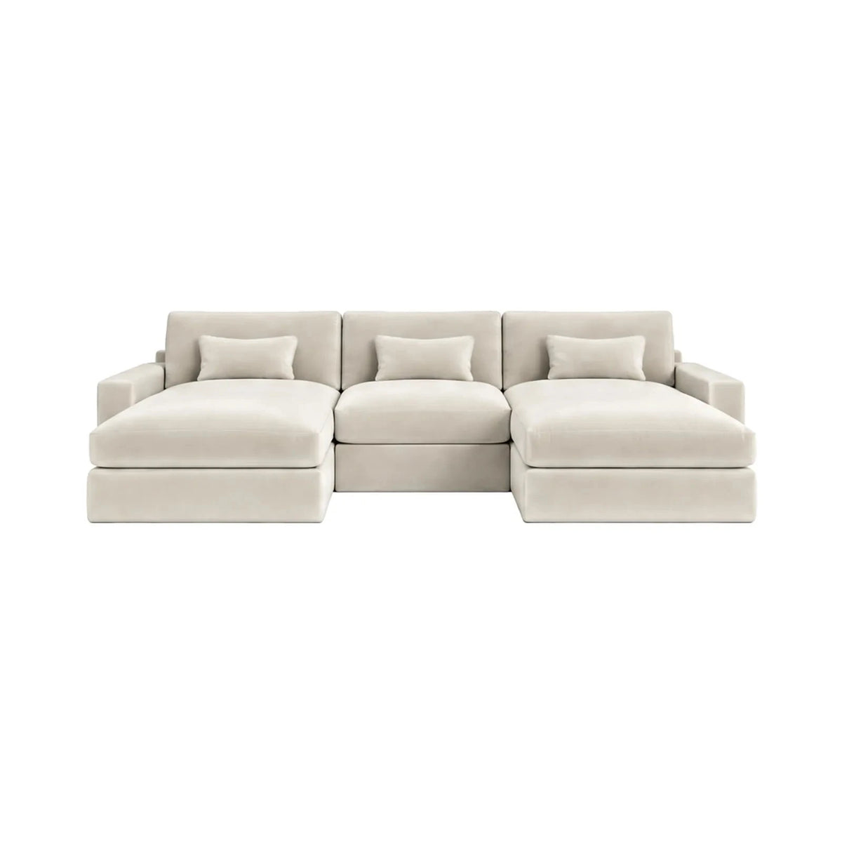 Tribeca Cream Velvet Large U Shape Sofa Sofa 