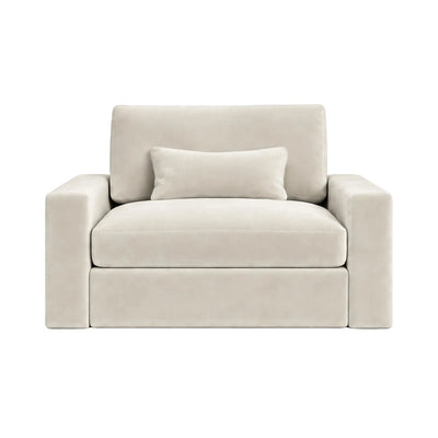 Tribeca Cream Velvet Love Seat Sofa 