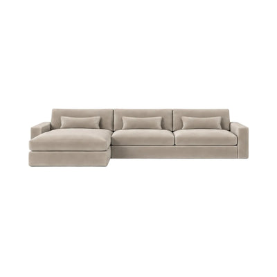 Tribeca Mink Velvet Large Left Hand Facing Chaise End Sofa Sofa 