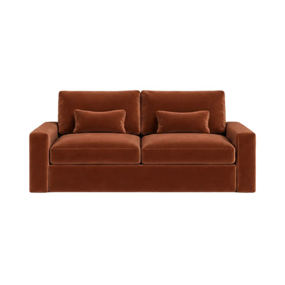 Tribeca Rust Velvet 2 Seater Sofa Sofa 