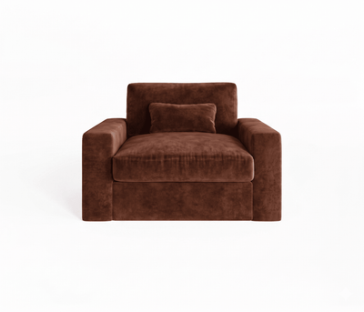 Tribeca Rust Velvet Love Seat Sofa 