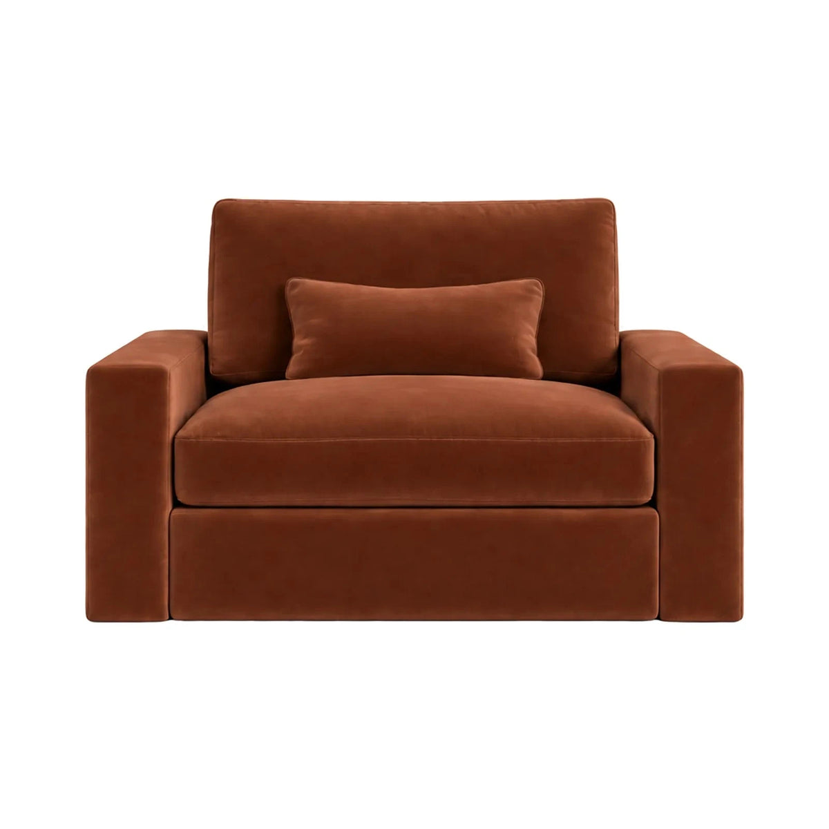 Tribeca Rust Velvet Love Seat Sofa 