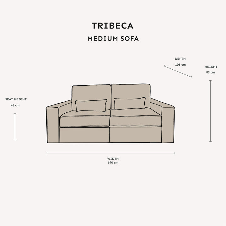 Tribeca Warm Grey 2 Seater Sofa MTO Sofa 