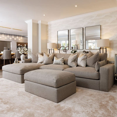 Tribeca Warm Grey Large Footstool Sofa 