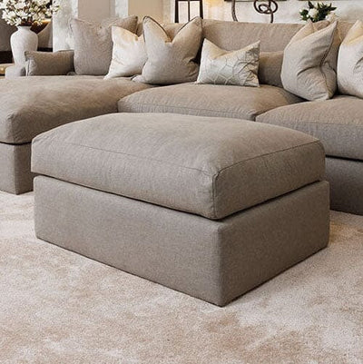 Tribeca Warm Grey Large U Shape Footstool Sofa 