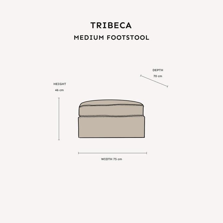 Tribeca Warm Grey Medium Footstool MTO Sofa 